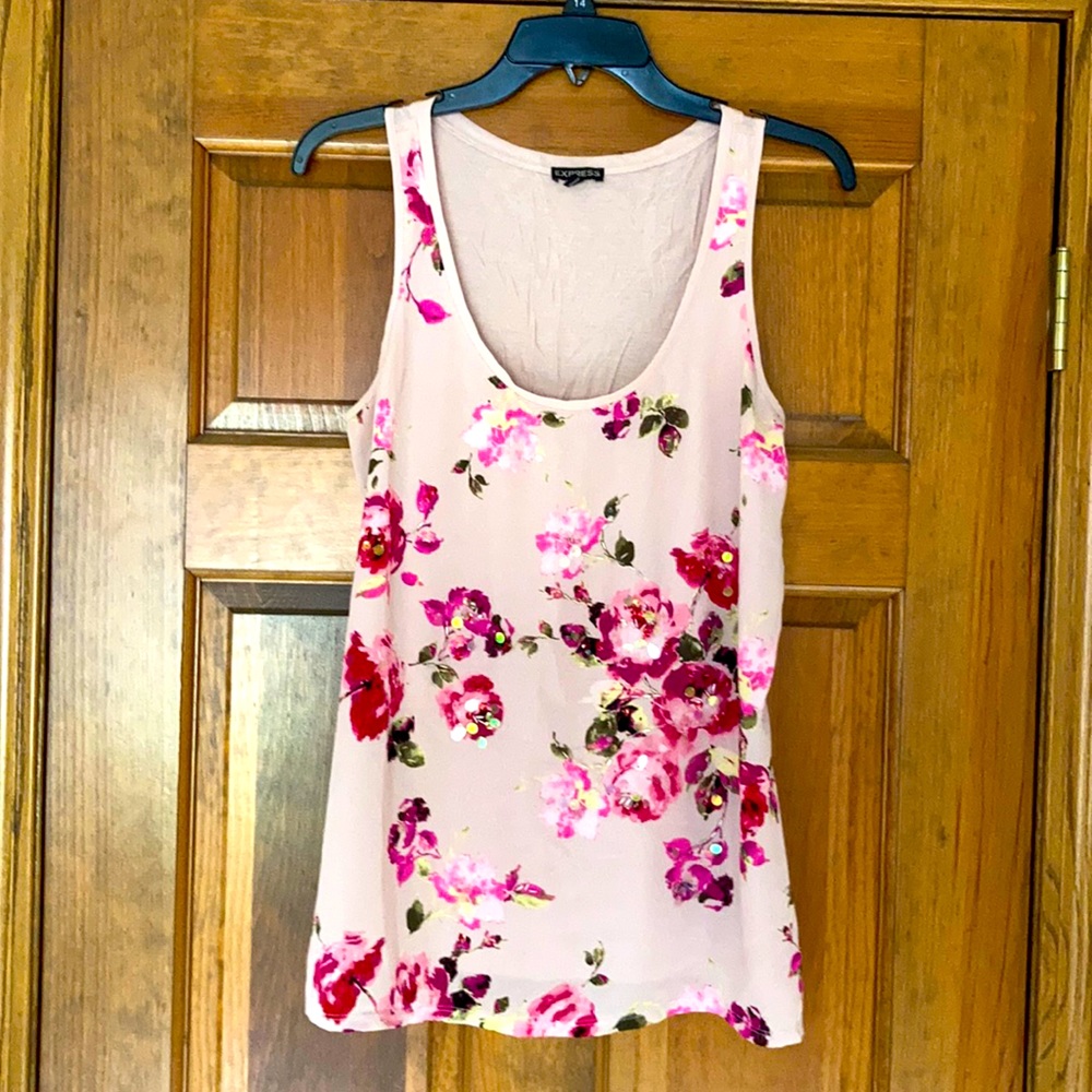 Express Floral Sequin Tank
